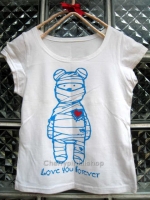 เสื้อยืด ผ้าสเปนเดก สกรีนลายการ์ตูน/ตัวอักษรเก๋ น่ารัก มีให้เลือก 2 ลาย