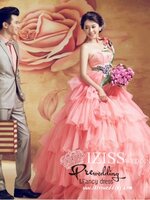 **พรีออเดอร์**รหัส PW052 ชุดถ่ายพรีเว็ดดิ้ง (pre wedding dress) ชุดแฟนตาซีชายหญิง"ธีมสีชมพู"