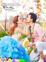 PW111 - **พร้อมส่ง**ชุดคู่ถ่ายพรีเวดดิ้ง (prewedding dress) & ชุดแต่งงานแฟนซี (Fancy wedding dress)ชายหญิง "ธีมสีฟ้า-ชมพู"