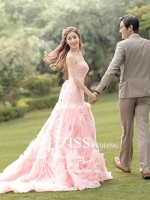 PW320 - **พร้อมส่งชุดผญ.ค่ะ** ชุดคู่ถ่ายพรีเวดดิ้ง (prewedding dress) & ชุดแต่งงานแฟนซี (Fancy wedding dress)ชายหญิง "ธีมชุดเจ้าสาวสีส้มโอรส-เทา"