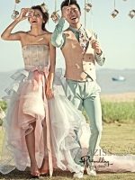 **พรีออเดอร์**รหัส PW054 ชุดถ่ายพรีเว็ดดิ้ง (pre wedding dress) ชุดแฟนตาซีชายหญิง "ธีมชมพูฟ้า"