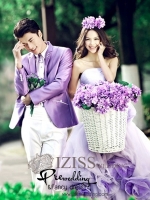 **พร้อมส่ง** PW085 ชุดถ่ายพรีเว็ดดิ้ง (pre wedding dress) ชุดแฟนตาซีชายหญิง "ธีมสีม่วง"