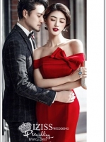 PW336- **พร้อมส่งเฉพาะชุดผู้หญิงค่ะ** ชุดคู่ถ่ายพรีเวดดิ้ง (prewedding dress) & ชุดแต่งงานแฟนซี (Fancy wedding dress)ชายหญิง "ธีมสีเเดง-ดำ"