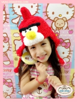 ***พร้อมส่ง***หมวกไหมขนแกะรูปนกแองกี้เบริ์ดสีแดง Angrybird เหมาะสำหรับเด็กแรกเกิด- 5 ปีขึ้นค่ะ