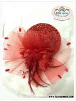 **พร้อมส่ง**หมวกดอกไม้ตาข่ายสีแดงผสมเฟอร์ ตกแต่งขนนกสีแดงดำ ใช้เป็นพร็อพสำหรับประดับผมประกอบชุดสไตล์เจ้าหญิง นางฟ้า เจ้าสาว หรือใส่เดินขบวนพาเหรด กีฬาสี สวยมากๆค่ะ