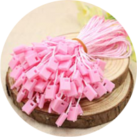 สีชมพู - เชือกคล้องป้าย อุปกรณ์คล้องป้าย สายคล้อง Tag