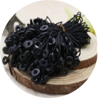 สีดำ - เชือกคล้องป้าย หัวหมุดกลม อุปกรณ์คล้องป้าย สายคล้อง Tag