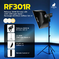 RF301R Refutuna 300W Bi-Color LED with 2.8M Light Stand + Rectangle 60x90cm Softbox Set 1X