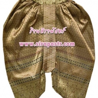 โจงกระเบน-ลายไทย สีน้ำตาลทอง (*size-s เอว 24 นิ้ว ยืดได้ถึง 30 นิ้ว-รายละเอียดในหน้าสินค้า)