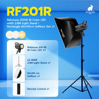 RF201R Refutuna 200W Bi-Color LED with 2.8M Light Stand + Rectangle 60x90cm Softbox Set 1X