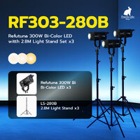 RF303-280B Refutuna 300W Bi-Color LED with 2.8M Light Stand Set 3X