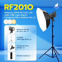 RF201O Refutuna 200W Bi-Color LED with 2.8M Light Stand + Octagonal 95cm Softbox Set 1X