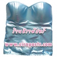 เกาะอกผ้าตาดละเอียด-คอเว้า สีฟ้า-เงิน Size-L *ตรวจสอบขนาดในหน้าสินค้า