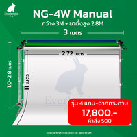 MR34-S4P ชุด Manual Roll 3M (4 แกน) + ขาสเตนเลส 2.8M + ฉากกระดาษพรีเมี่ยม 2.72x11M (เลือกสีในหมายเหตุ)