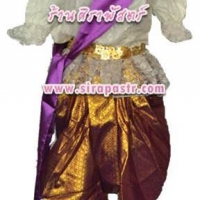 ชุดร.5-1 (เสื้อสีครีม+โจงฯผ้าตาด-ผ้าพาด) *ระบุ size เสื้อฯและโจงฯ