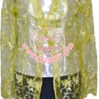 เสื้อลูกไม้ ภาคใต้ B2-1 (Size-S) สีเขียวตอง *ไม่รวมเกาะอก
