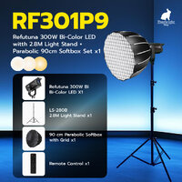 RF301P9 Refutuna 300W Bi-Color LED with 2.8M Light Stand + Parabolic 90cm Softbox Set 1X