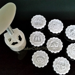 ปั๊มพิมพ์กดขนมไหว้พระจันทร์รูปการ์ตูน + 8 พิมพ์ (50 g.)