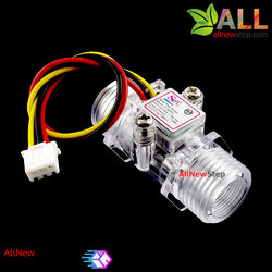 YF-S201C เซนเซอร์วัดอัตราการไหลของน้ำ ขนาด 1/4 นิ้ว สีใส