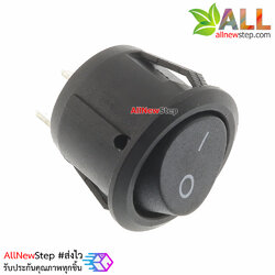 สวิตช์เปิดปิด KCD1-105N Rocker Switch Round Black 250V 6A สีดำ