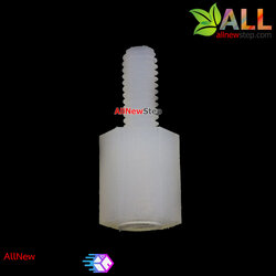 Nut Nylon Hex Spacers M2.5 6+5mm เสาพลาสติก M2.5 ความสูง 6mm ปลายเป็นน๊อต-สกรู 5mm จำนวน 1 ชิ้น