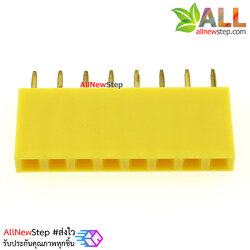 Pin header Female Header Single Row 2.54mm 8p Pin1x8 สีเหลือง