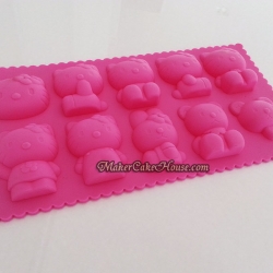 พิมพ์ซิลิโคนรูป Kitty สำหรับทำเค้ก พุดดิ้งและขนมต่างๆ ค่ะ