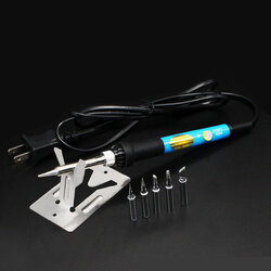 หัวแร้งบัดกรีแบบปรับอุณหภูมิได้ 60W พร้อมหัวเปลี่ยน 5 หัวและที่วางหัวแร้ง