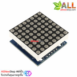 LED Matrix Driver MAX7219 IC Driver Module + LED 3mm Dot Matrix 8x8 ขนาด 30mm x 30mm สีเขียว