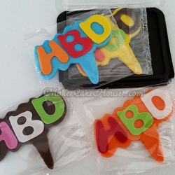 กัมเพสรูปป้าย HBD ( 4 ชิ้น )