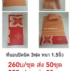 ที่นอนปิคนิค หลังเสื่อ พระ 3ฟุต ชุดละ 295 บาท ส่ง 20 ชุด