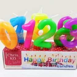 เทียนปักหน้าเค้กตัวเลข 0 - 9