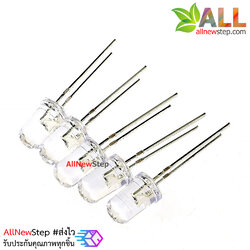 ไฟ LED ขนาด 5mm สีเหลือง หลอดไฟ led จำนวน 5 ดวง แบบใส