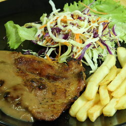 สเต็กหมูพริกไทยดำ (ออกใบกำกับภาษี)