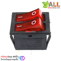 สวิตช์ 2 ทาง 2 ช่อง สวิตช์ 3 ขา สีแดง 250V 15A kcd6 switch