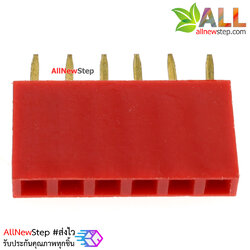 Pin header Female Header Single Row 2.54mm 6p Pin1x6 สีแดง