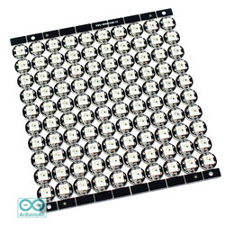 NeoPixel LED WS2812B RGB Matrix 10x10 IC DRIVER Built-In 5Vdc บอร์ดสีดำ