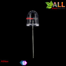 หลอดไฟ LED 10mm แบบใส สีแดง