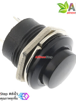 สวิตช์กดติดปล่อยดับ รีเซตสวิตช์ R13-507 250V 3A ขนาด 16MM สีดำ