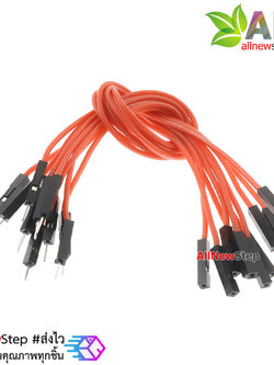 สายไฟจัมเปอร์ 20cm สาย jumper 20 cm จำนวน 10 เส้น ผู้-เมีย สีแดง