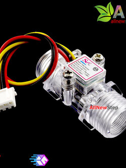 YF-S201C เซนเซอร์วัดอัตราการไหลของน้ำ ขนาด 1/4 นิ้ว สีใส