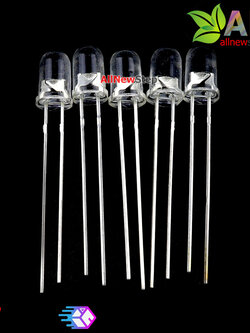 LED ขนาด 5mm สีขาว จำนวน 5 ดวง