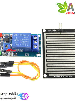 เซ็นเซอร์ตรวจจับน้ำฝนพร้อมสวิตช์เปิด/ปิด โมดูลตรวจจับน้ำ สวิตช์น้ำ Raindrip controller module with relay water switch