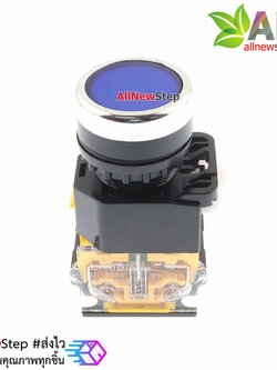 สวิตช์กดติดปล่อยดับ/กดดับปล่อยติด/รีเซตสวิตช์ AC DC 10A ปุ่มกดสีน้ำเงิน