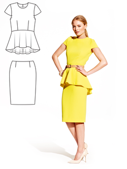 แพทเทิร์นเสื้อชายระบาย + กระโปรงทรงสอบ (เลือกไซส์ที่ตัวเลือกสินค้า)