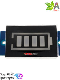 Battery power indicator battery level 11.1-12.6V โมดูล วัดระดับแบตเตอร์รี่ 11.1-12.6V ไฟแสดงผล 4 สีน้ำเงิน