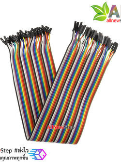 สายไฟ จัมเปอร์ เมีย-เมีย Jumper Wire สายแพ เมีย-เมีย ยาว 30cm จำนวน 40 เส้น