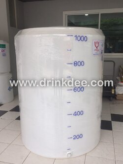ถังเก็บน้ำ-เคมี PE 1,000 ลิตร (ทรงกระบอก ปากกว้าง)