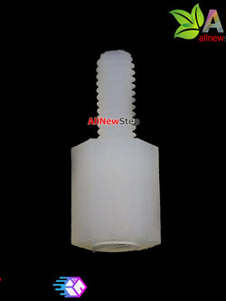 Nut Nylon Hex Spacers M2.5 6+5mm เสาพลาสติก M2.5 ความสูง 6mm ปลายเป็นน๊อต-สกรู 5mm จำนวน 1 ชิ้น