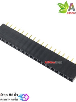 Pin header Female Header Single Row 2.54mm 19p Pin1x19 สีดำ